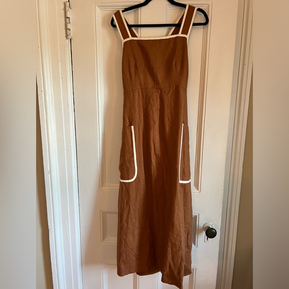 NWT Tuckernuck Oroton Linen Apron Dress | US Sz 10, AU Sz 14 - Picture 5 of 12